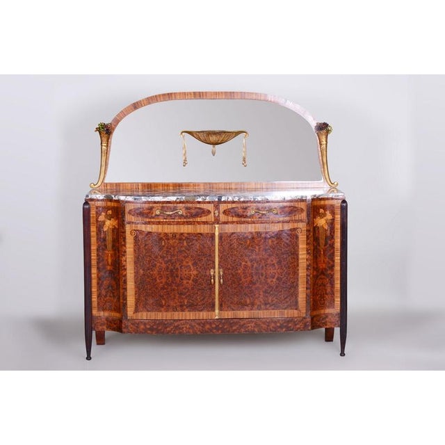 Art Deco Mahogany, Marble and Bronze Buffet by Paul Follot, France, 1920s For Sale - Image 15 of 18