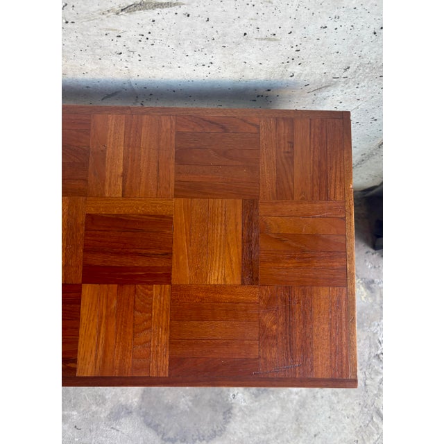 1950s j.b. Van Sciver Parquet Top Console Table - Mid-Century Modern For Sale In Miami - Image 6 of 9