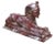 Red and White Marble Sphinx - A Pair For Sale - Image 4 of 8