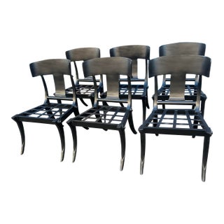 Modern Mid-Century Style Klismos Patio Dining Chairs -6 For Sale