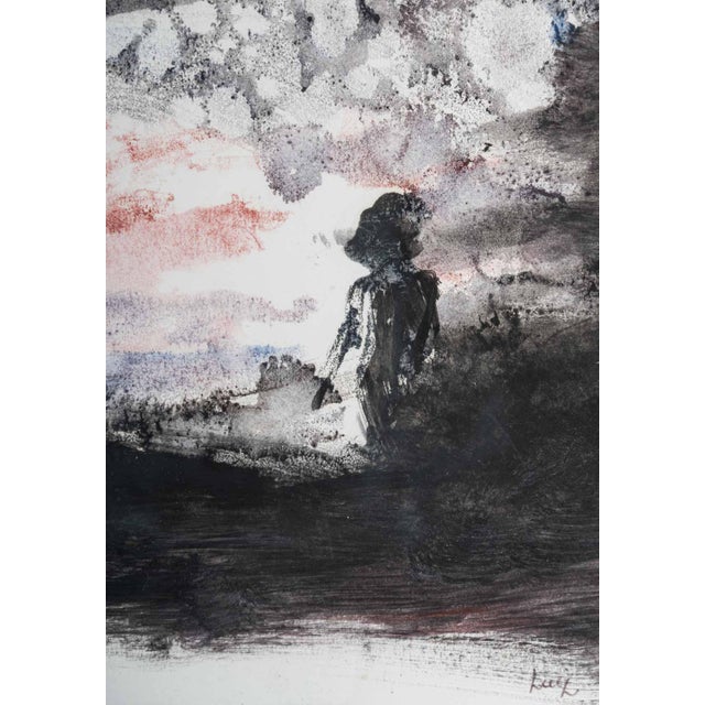 Figure with Hat, Monotype on Paper For Sale - Image 3 of 8