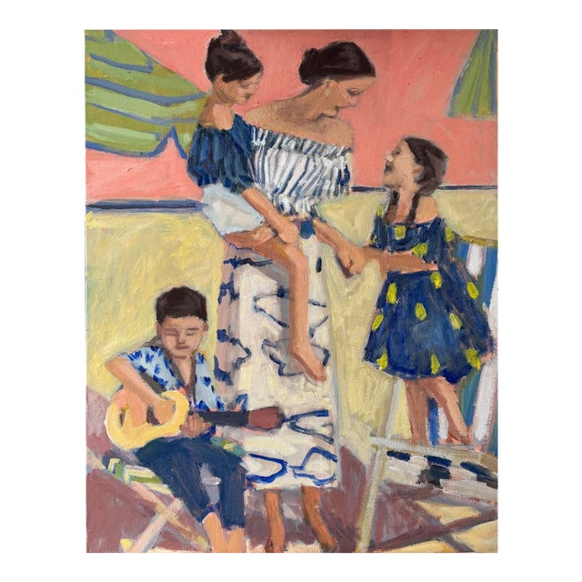 “Summer Lessons “ an Original Painting of Mother With Children by Michelle Heimann. For Sale