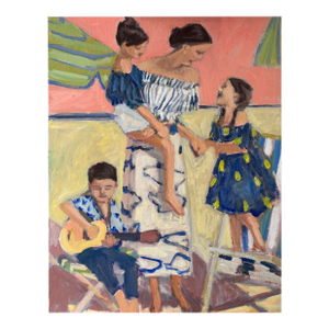 “Summer Lessons “ an Original Painting of Mother With Children by Michelle Heimann.