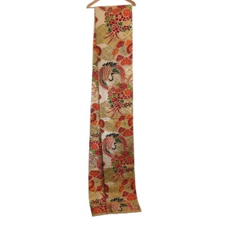 Antique Japanese Pure Silk Maru Obi With Luxurious Traditional Motifs For Sale