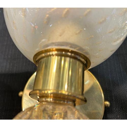 Brass and Glass Murano Wall Sconces, 1990, Set of 2 For Sale - Image 8 of 17