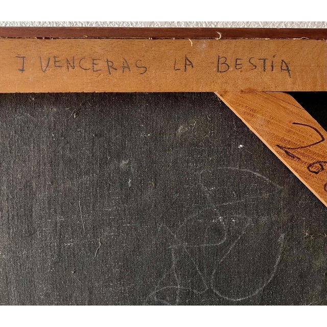 Diego Barboza, Large Venezuelan Expressionist Oil Painting Diego Barboza Latin American Master, 1988 For Sale - Image 11 of 12