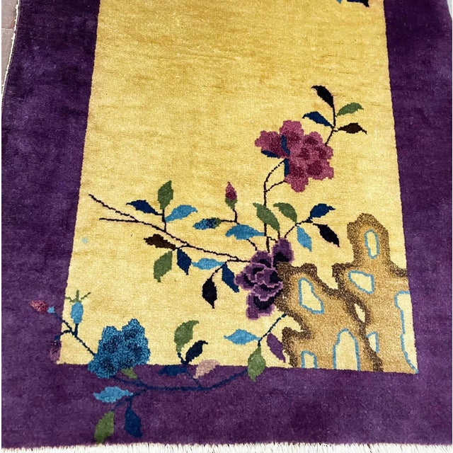 Early 20th Century Vintage Art Deco Chinese Rug For Sale - Image 5 of 11