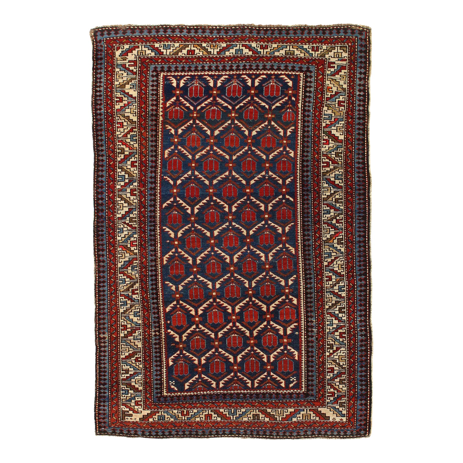 Mid 18th Century 18th Century Antique Caucasian Kazak Rug | Chairish