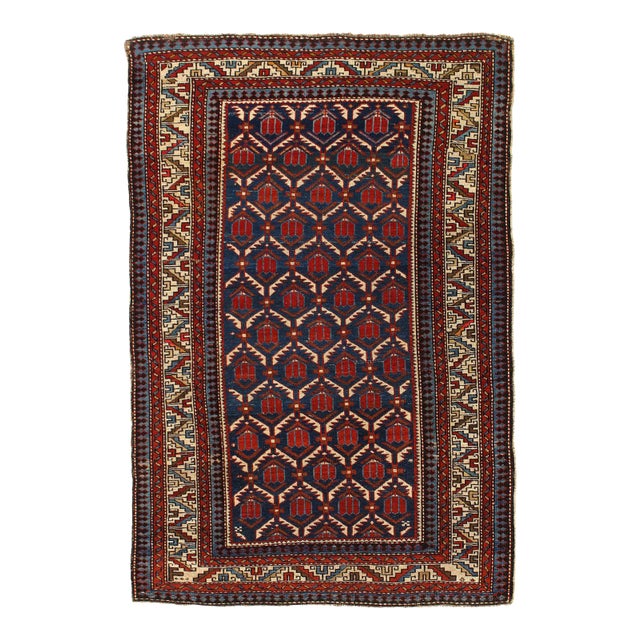 Mid 18th Century 18th Century Antique Caucasian Kazak Rug For Sale