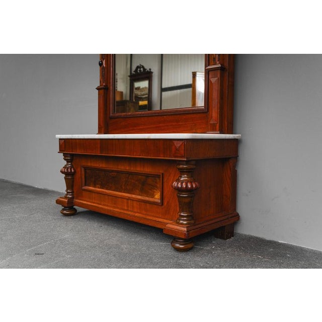 Gründerzeit Standing Mirror with Console in Walnut, 1800s For Sale - Image 15 of 18