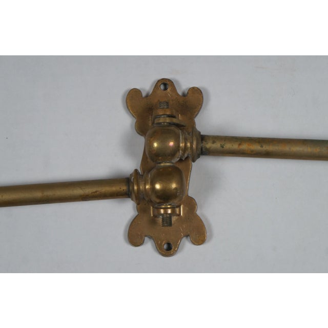 Antique Victorian Brass 2 Arm Drying Rack Towel Swing Bar Rod Laundry ...