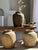 Borneo vase in brown terracotta. Weight: 6.9 kg, Height: 35 cm; Maximum diameter: 23 cm; Neck diameter: 14 cm. Raw pot...