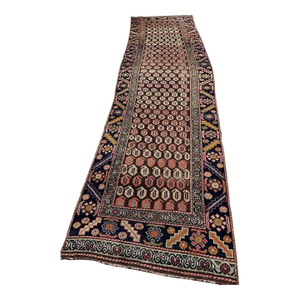 Antique Runner with Artistic Paisley Motifs Rug 3 x 10.8