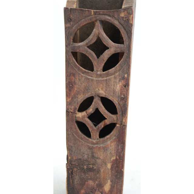 Wood 1960s Wall Pocket Doubled Diamond Pattern For Sale - Image 7 of 11