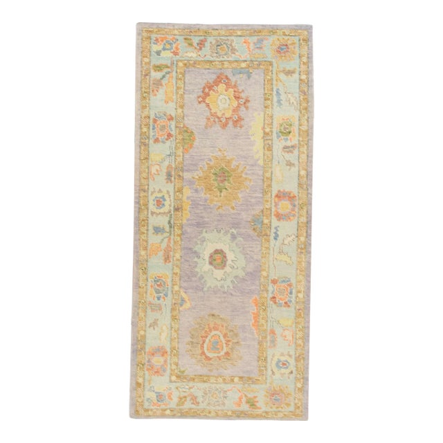 Modern Turkish Oushak Rug 3'1" x 6'9" For Sale