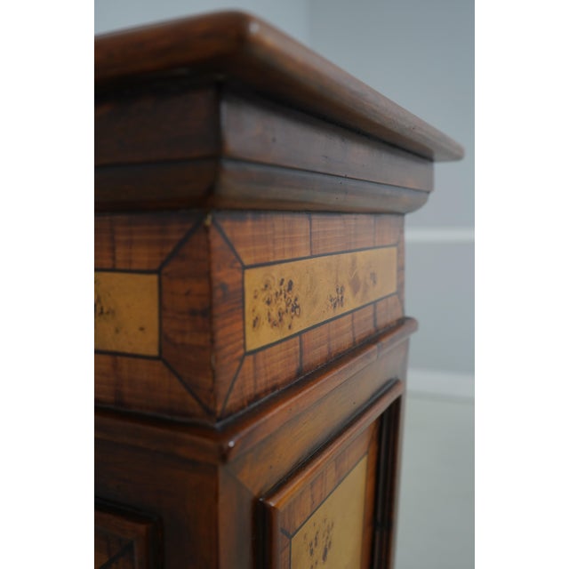 Brown Theodore Alexander Neoclassical Burl Wood Tapered Pedestal Stand For Sale - Image 8 of 11