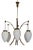 Six-Light Chandelier with White Opaline Diffusers by Bruno Gatta for Stilnovo, 1950 For Sale