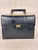 Vintage Chic De Paris Black Ostrich Embossed Leather Top Handle Portfolio Bag For Sale - Image 4 of 12
