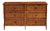 Six Drawer Dresser, Brown, Rattan For Sale