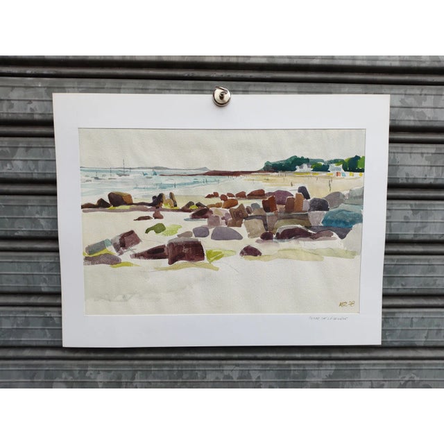 Michel Roubille, Carnac, 1978, Watercolor For Sale - Image 7 of 7