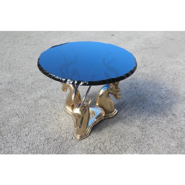 Mid-Century Cobalt & Brass Deer Coffee Table, 1960s For Sale - Image 11 of 18