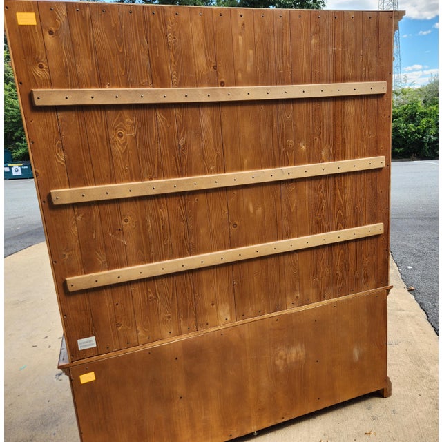 Wood Ethan Allen Massive Hardwood Bookshelf Wall Unit For Sale - Image 7 of 8