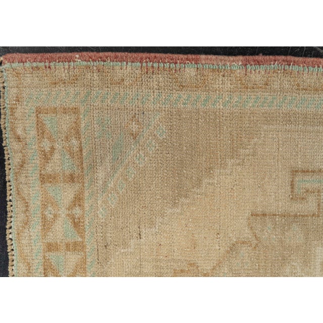 Early 21st Century Turkish Mini Rug Oriental Hand Knotted Vintage Rug 1'10" x 3'3" #21046 For Sale - Image 5 of 8