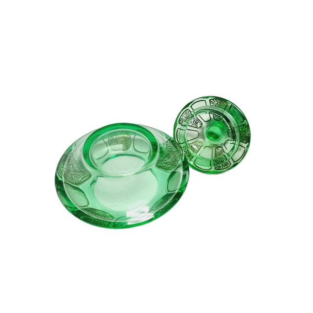 Forest Green Art Deco Candyer from Moser, Former Czechoslovakia, 1960s For Sale - Image 8 of 12