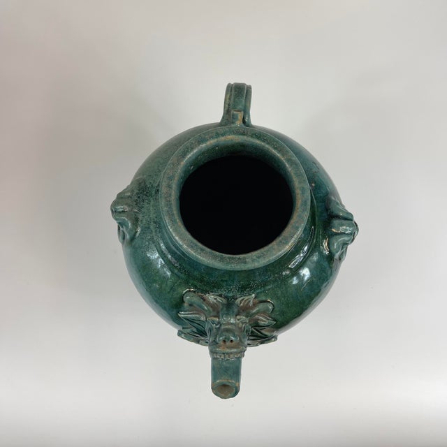 Chinese Ceramic Wine Jug in Turquoise Early 19th Century For Sale - Image 4 of 13