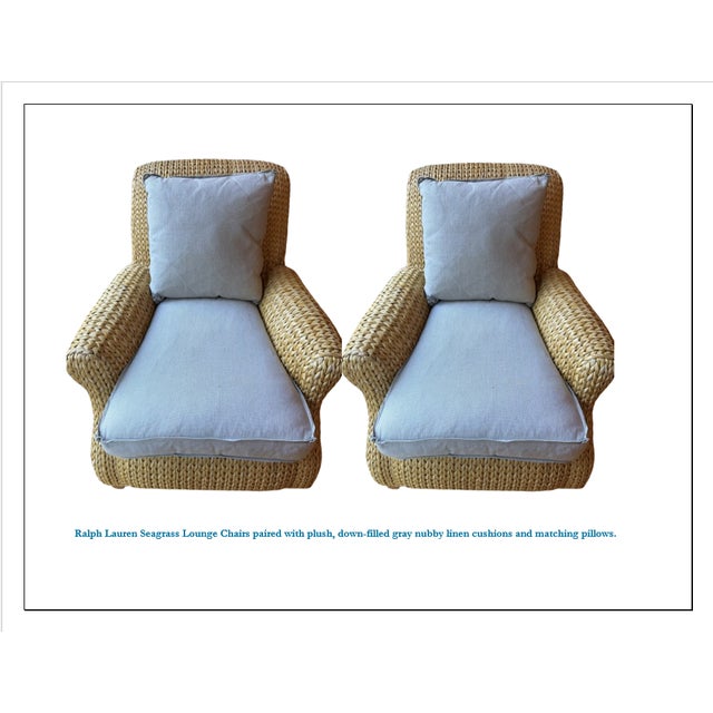 Pair of Original Ralph Lauren Woven Lounge Chairs For Sale - Image 16 of 16