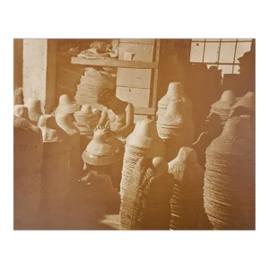 Vintage Straw Hat Maker Sepia Photograph