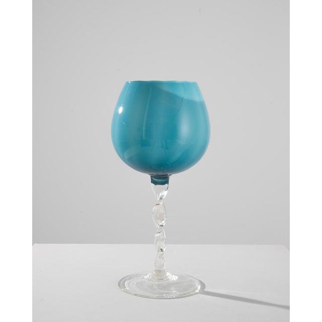 1960s Italian Teal Glass Goblet For Sale - Image 17 of 18