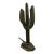 Mid 20th Century Brass Saguaro Cactus and Roadrunner Statue For Sale