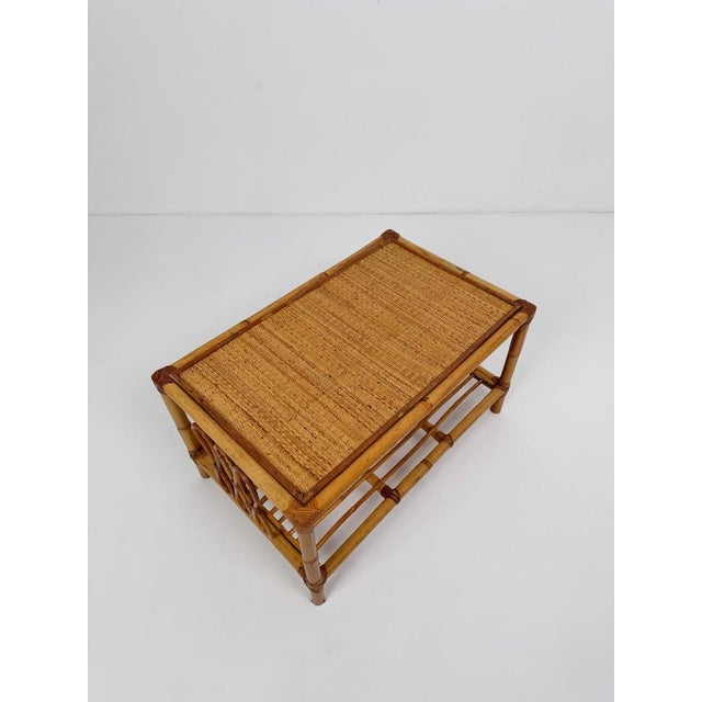 Mid-Century Modern Italian Riviera Coffee Table in Bamboo with Rattan and Wicker, 1960s For Sale - Image 6 of 18