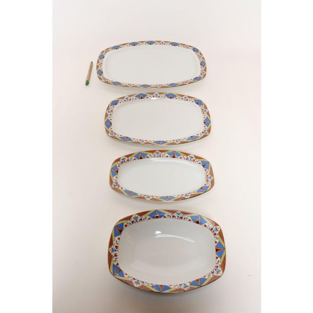 1930s Set of Five Art Deco Bohemian Czechoslavakia Porcelain Serving Pieces by Mepoco For Sale - Image 4 of 18