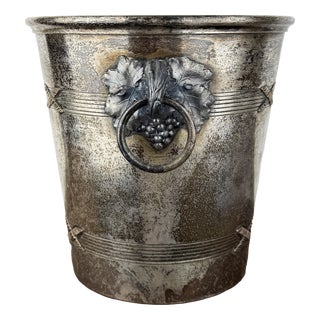 Antique French Silver-Plated Champagne Bucket from Agrit Paris, 1890s For Sale