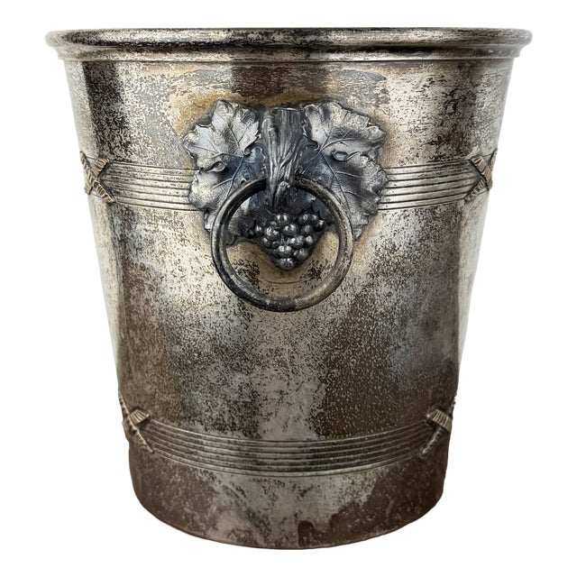 Antique French Silver-Plated Champagne Bucket from Agrit Paris, 1890s For Sale