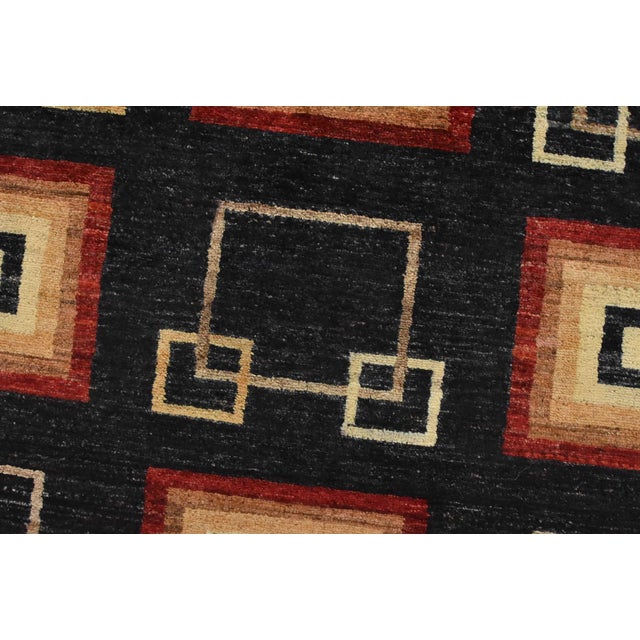 Black Fine Gabbeh Runner 3’2” X 15’2” Black Wool Contemporary Hand-Knotted Rug For Sale - Image 8 of 14