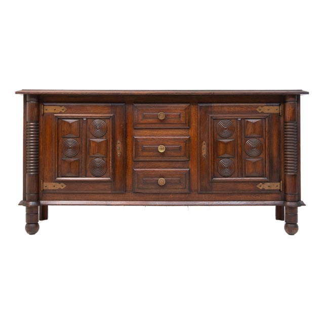 Oak Sideboard by Charles Dudouyt, France, 1940 For Sale
