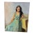 Vintage Barbara Lebhar Oil on Canvas of a Young Lady in a Blue Dress Titled Mood Indigo For Sale
