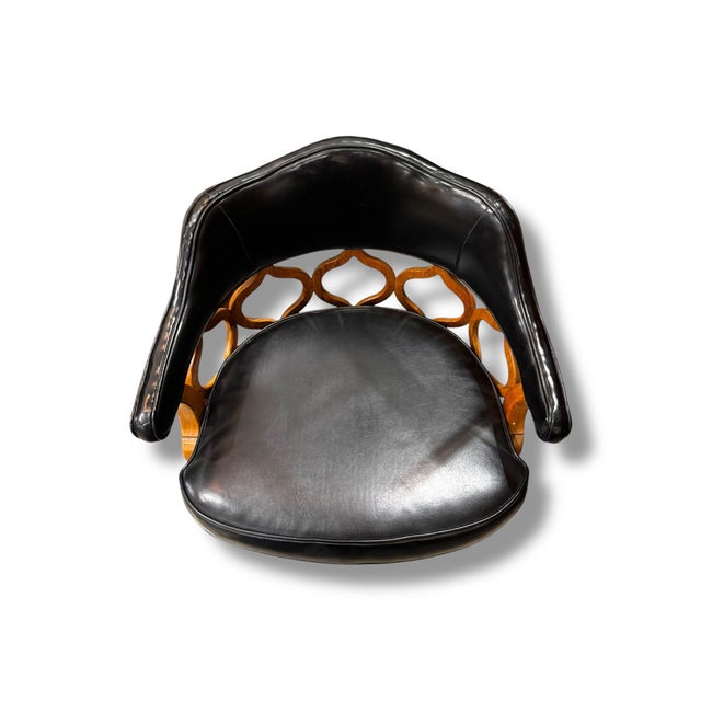 1970s 1970s Set of 2-Black Leather Club Chairs For Sale - Image 5 of 6