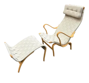 Bruno Mathsson Pernilla Chaise Lounge Chair and Ottoman