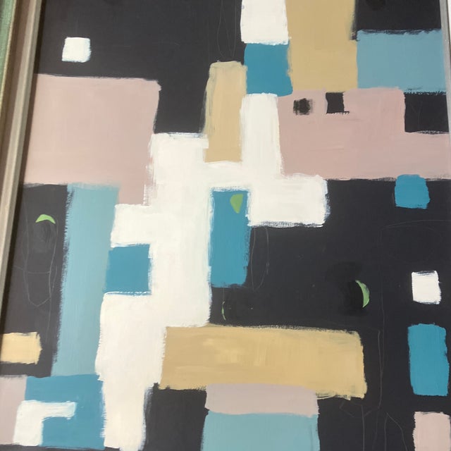 Original 24 x 36 painting on Masonite signed bottom right Overall size with vintage frame with linen liner is 30 x 42