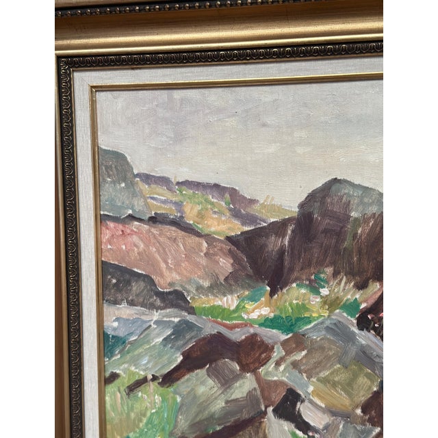 Ellis Wallin, The Dark Cliff, 1962, Oil Painting on Canvas, Framed For Sale - Image 6 of 16