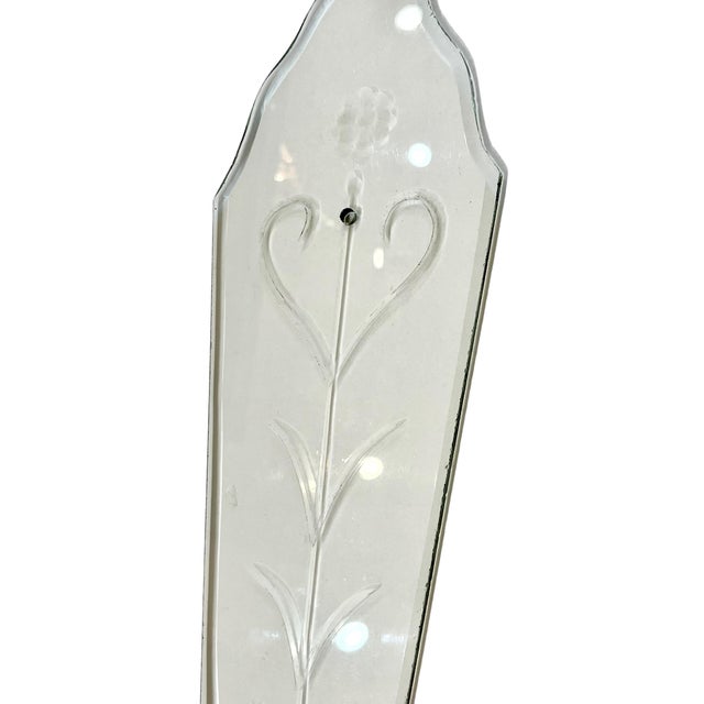 Early 20th Century Pair Art Nouveau Etched Glass Door Push Plates
