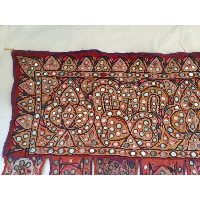 Textile Indian Embroidered Mirrored Door Valance For Sale - Image 7 of 10