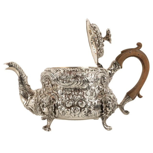 Antique George III Sterling Silver Rococo Teapot London John Wakefield 1819 For Sale In Portland, OR - Image 6 of 16
