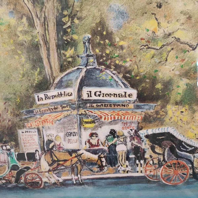 Descrizione Articolo: Atos Faccincani, edicola carrozze, 70 x 50 cm This piece is attributed to the mentioned...