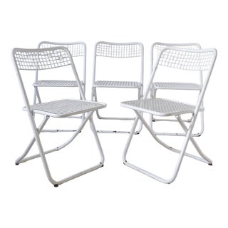 Vintage Spanish Folding Chairs by Federico Giner, 1970s, Set of 5 For Sale