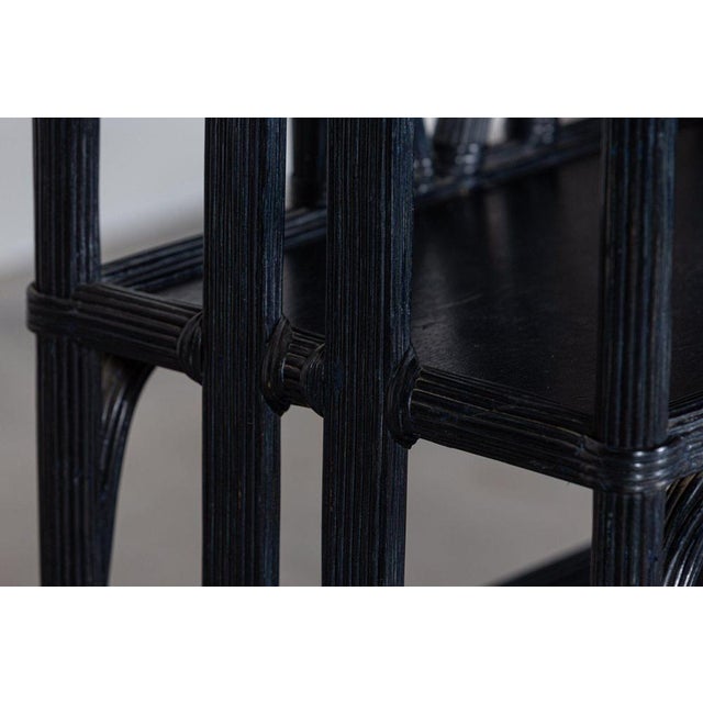 Wood Large Black French Reeded Etagere, 1950s For Sale - Image 7 of 15